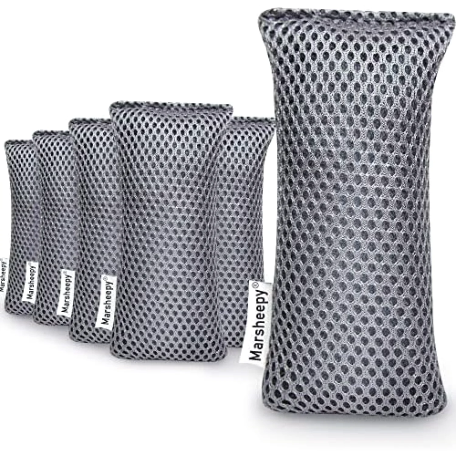 6 charcoal bags, 50 g, grey mesh